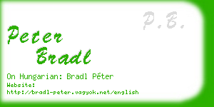 peter bradl business card